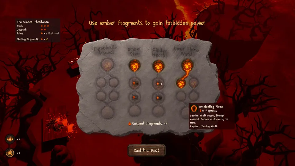 The Cinder Inheritance skill tree